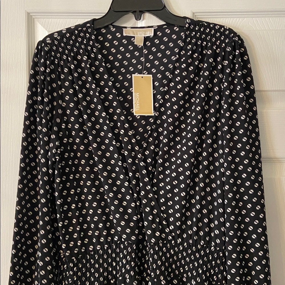 Michael Kors Black and White Patterned Long Sleeve Dress size XL brand new - Picture 2 of 10